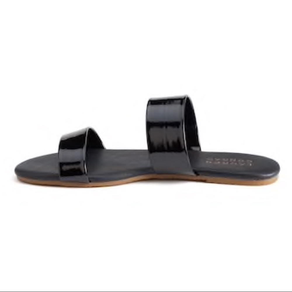 LC Lauren Conrad Black Double Strap Slip On Sandal - Picture 4 of 5